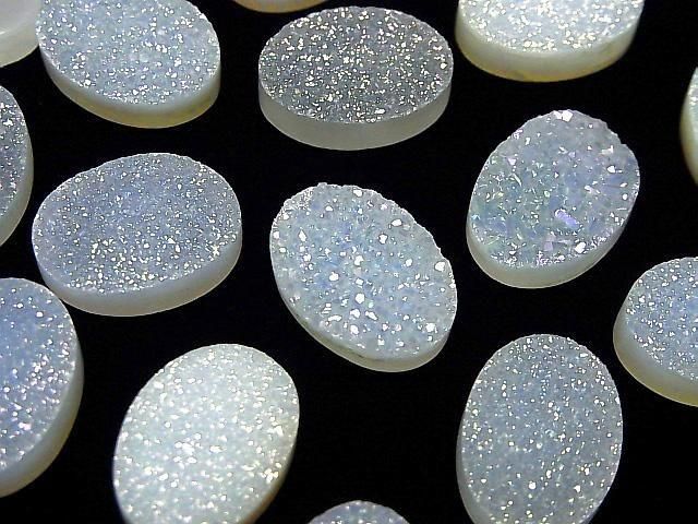 Druzy-Agat Oval-Cabochon 18x13mm AB-Beschichtung 1 Stück
