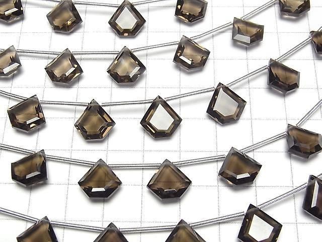 Hochwertiger Rauchquarz AAA Pentagon Facettiert 12x12mm 1Strang Perlen (6Stück)