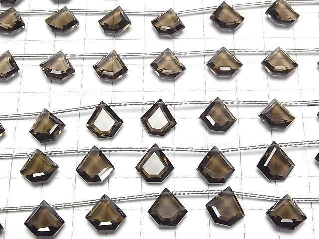 Hochwertiger Rauchquarz AAA Pentagon Facettiert 12x12mm 1Strang Perlen (6Stück)