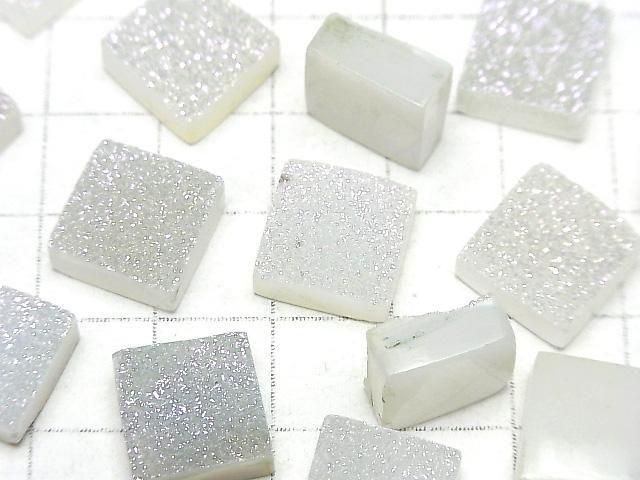 Druzy-Achat Quadrat Cabochon 12x12mm AB-Beschichtung 1 Stück