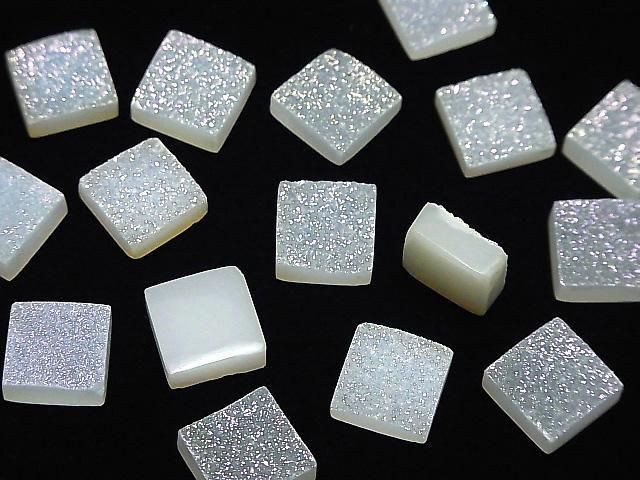 Druzy-Achat Quadrat Cabochon 12x12mm AB-Beschichtung 1 Stück
