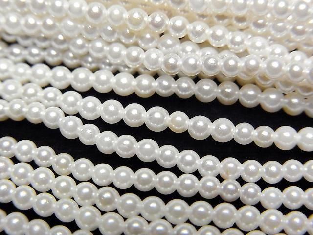 Muschelperle Weiße Rund 2mm 1Strang Perlen (ca. 15 Zoll/38 cm)
