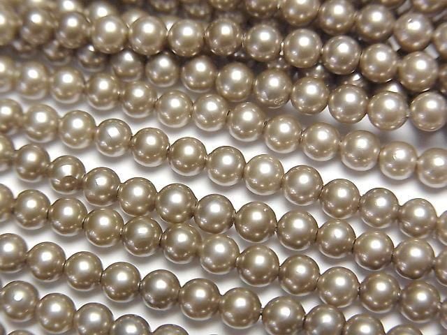 Muschelperle Gold Rund 3mm 1Strang Perlen (ca. 15 Zoll/38 cm)