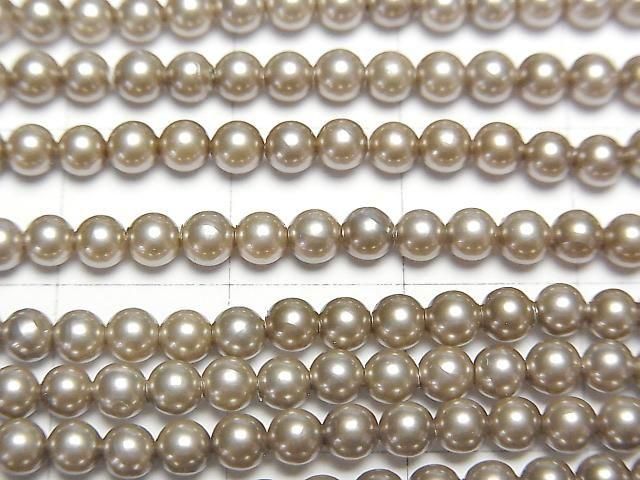 Muschelperle Gold Rund 3mm 1Strang Perlen (ca. 15 Zoll/38 cm)