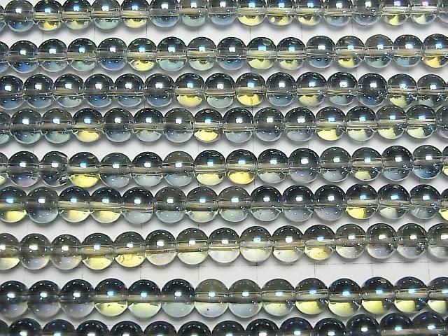 Blau Grüner Flash Kristall (geschmolzener Quarz) Rund 6mm 1strang Perlen (ca. 15 Zoll/36 cm)