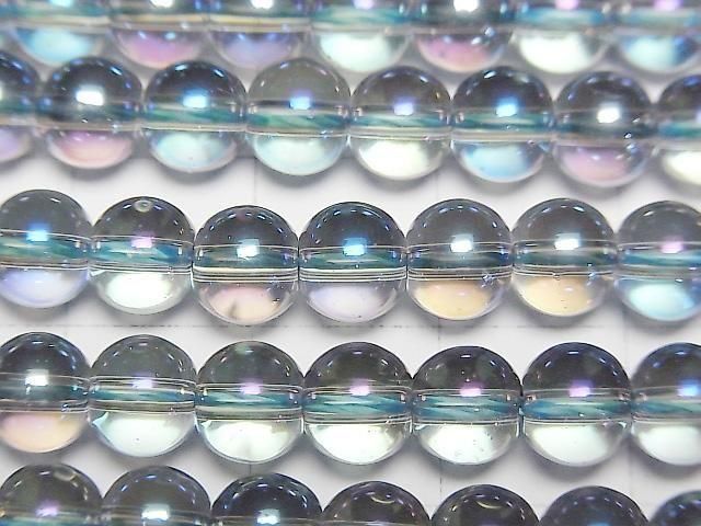 Blauer Flash Kristall (geschmolzener Quarz) Rund 6mm 1strang Perlen (ca. 15 Zoll/36 cm)