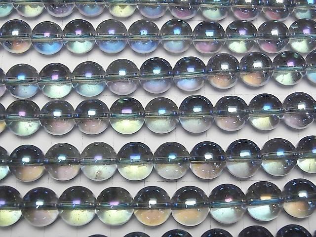 Blauer Flash Kristall (geschmolzener Quarz) Rund 12mm 1strang Perlen (ca. 15 Zoll/36 cm)