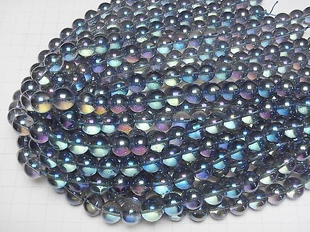 Blauer Flash Kristall (geschmolzener Quarz) Rund 12mm 1strang Perlen (ca. 15 Zoll/36 cm)