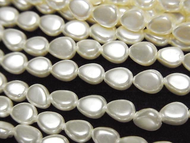 Muschelperle Weiß Vertikales Loch Birnenform 6x5x3mm 1strang Perlen (ca. 15 Zoll/38 cm)