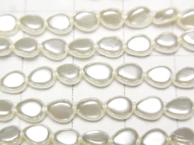 Muschelperle Weiß Vertikales Loch Birnenform 6x5x3mm 1strang Perlen (ca. 15 Zoll/38 cm)