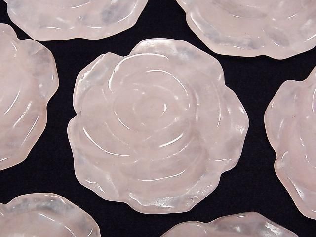 Rosenquarz AA++ Rose (ungelocht) 51mm 1 Stück