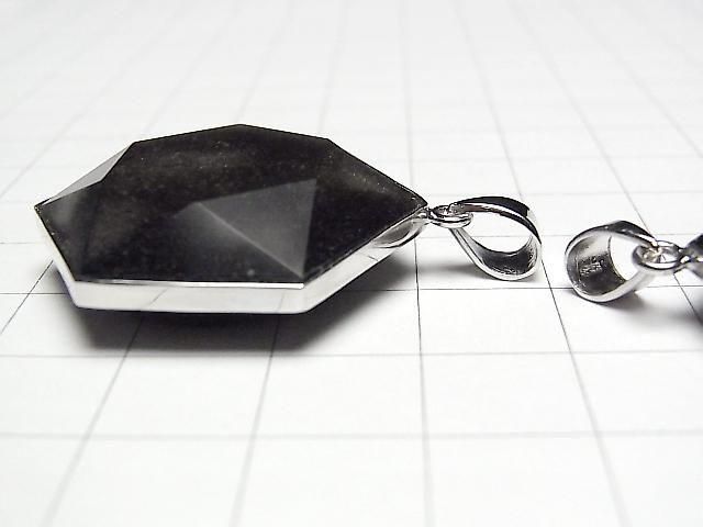 Silberobsidian AAA- Hexagramm Anhänger 32x29mm Silber925 1 Stück