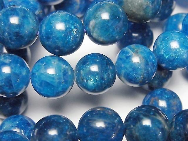 Madagaskar Blauer Apatit AA++ Rund 12mm Armband