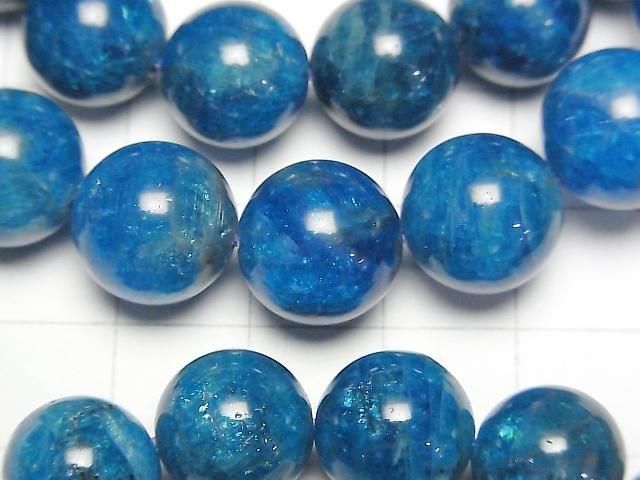 Madagaskar Blauer Apatit AA++ Rund 12mm Armband