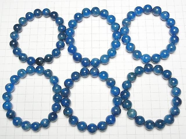 Madagaskar Blauer Apatit AA++ Rund 12mm Armband