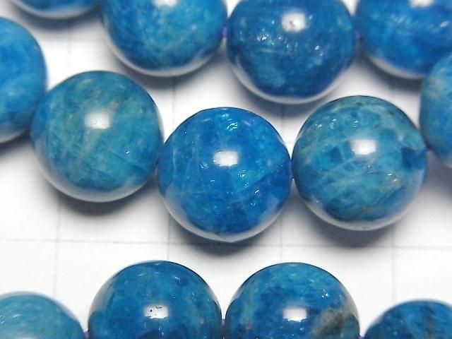 Madagaskar Blauer Apatit AA++ Rund 12mm Armband