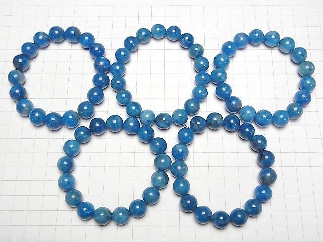 Madagaskar Blauer Apatit AA++ Rund 12mm Armband