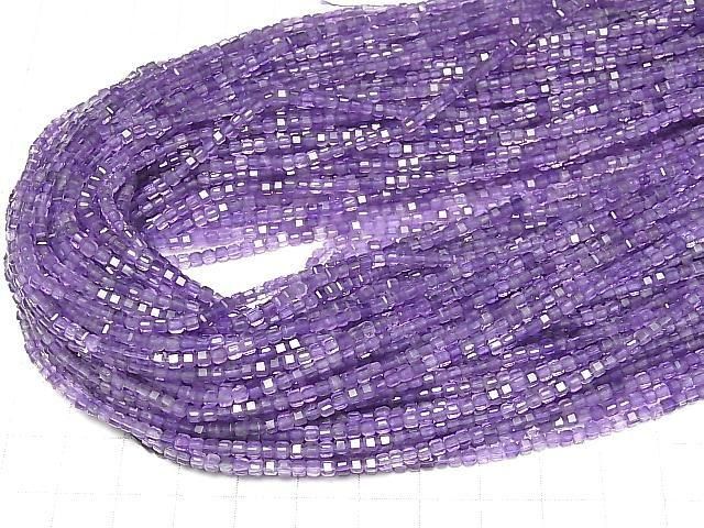 Hochwertig! Amethyst AA++ Würfelform 2x2x2mm 1Strang Perlen (ca. 15 Zoll/36 cm)