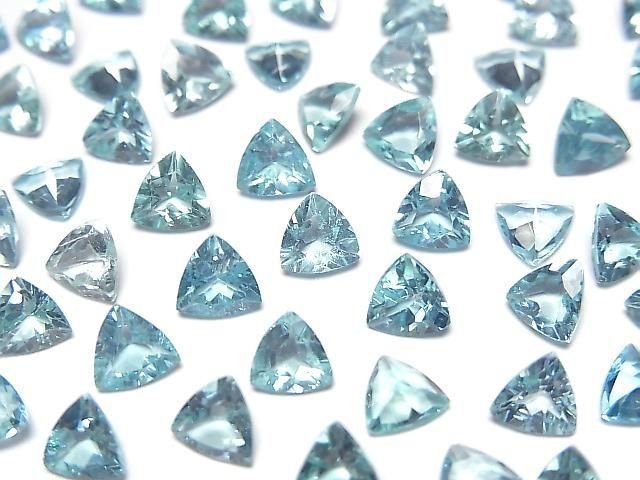 Hochwertiger Apatit AAA- lose Stein Dreiecksform facettiert 5x5 mm 2 Stück