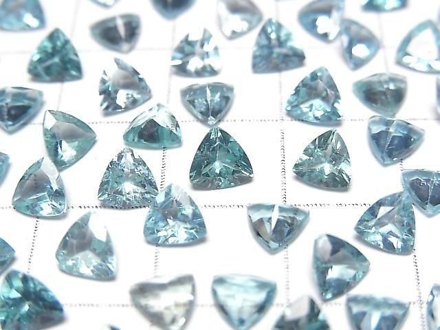 Hochwertiger Apatit AAA- lose Stein Dreiecksform facettiert 5x5 mm 2 Stück