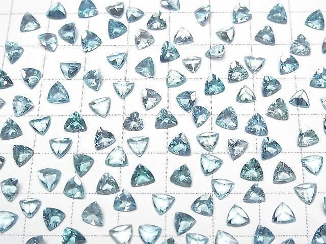 Hochwertiger Apatit AAA- lose Stein Dreiecksform facettiert 5x5 mm 2 Stück