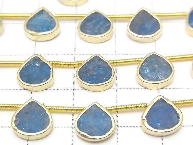 Blauer Apatit Fassung Kastanie halbe oder 1 Strang Perlen (ca. 7 Zoll/18 cm)