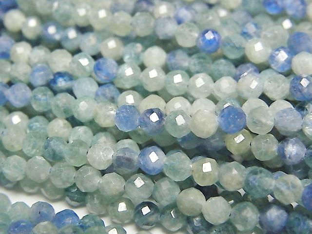 多色藍晶石 AAA- 切面圓珠 3mm 1串珠 (約15英吋/37公分)高品質!