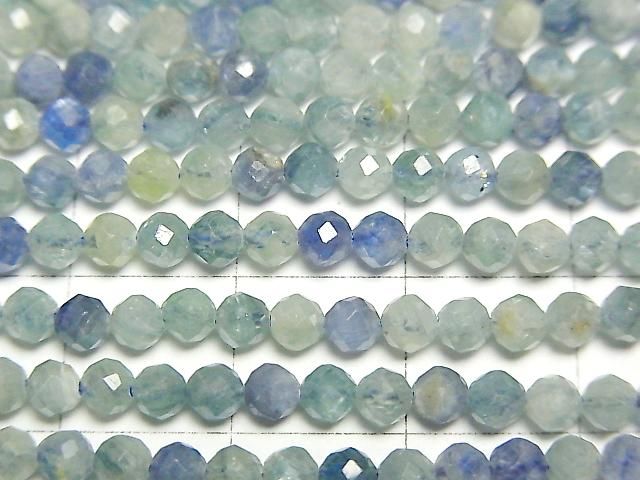 多色藍晶石 AAA- 切面圓珠 3mm 1串珠 (約15英吋/37公分)高品質!