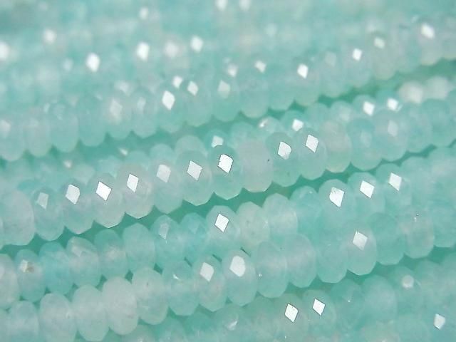 Hochwertige! Amazonit-Silikat AAA- Facettierte Knopf-Rondelle 4x4x2mm 1Strang Perlen (ca. 15 Zoll/37 cm)