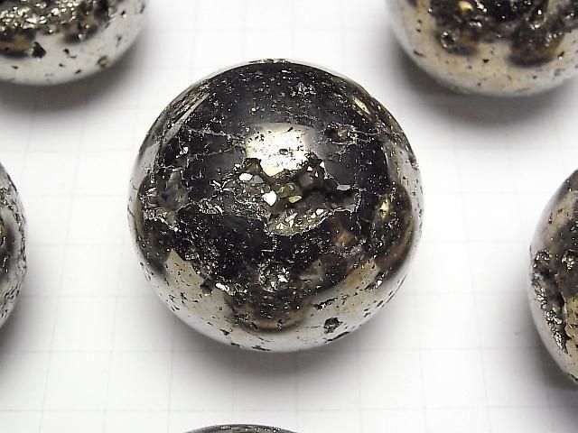 Goldener Pyrit Kugel, Rund 40mm-47mm 1Stück