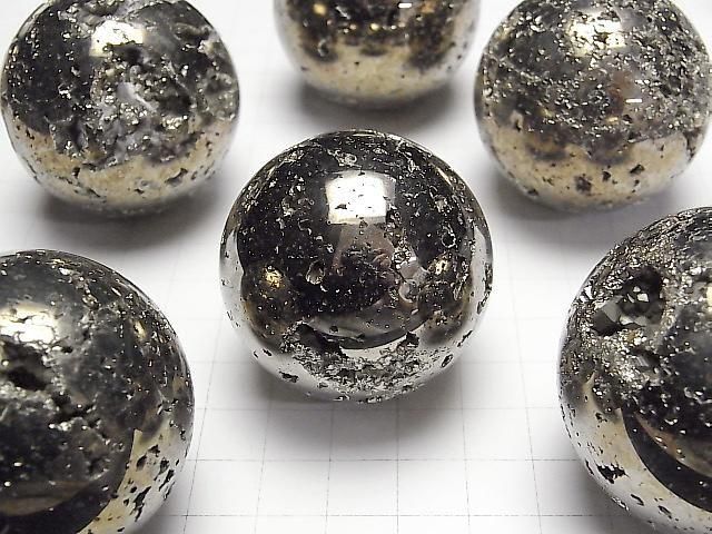 Goldener Pyrit Kugel, Rund 40mm-47mm 1Stück
