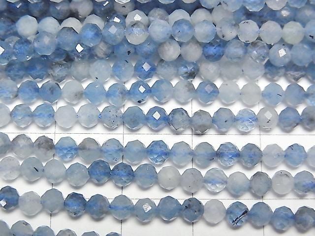 Hochwertige! Tiefblaue Aquamarin AA+ Facettierte Runde 3,5mm 1Strang Perlen (ca. 15 Zoll/36 cm)