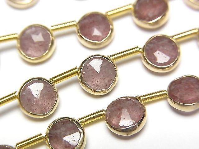 Rosa Epidot Fassung Facettierte Münze halb oder 1Strang Perlen (ca. 7 Zoll/18 cm)