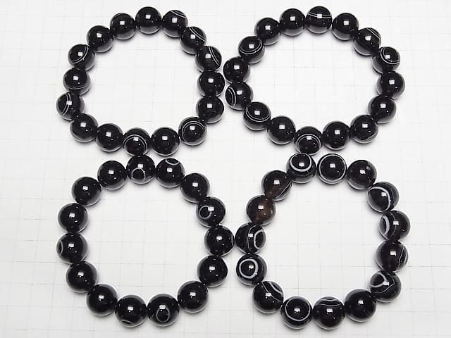 Tibetischer Achat Rund 14mm Armband