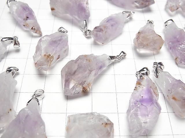 Cacoxenit in Amethyst AA++ Grober Stein Anhänger Silber925 2Stücke