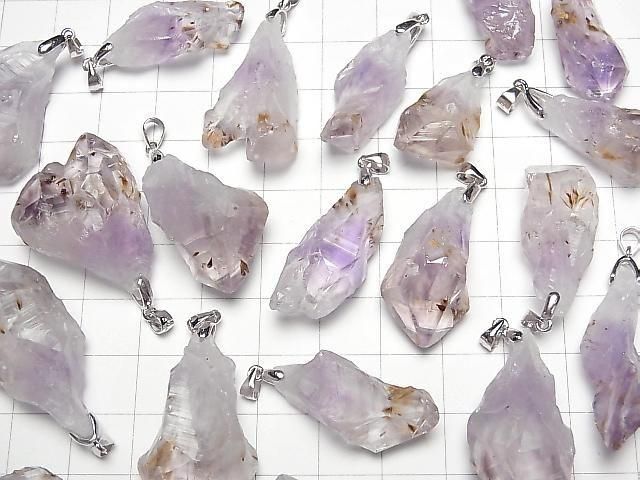 Cacoxenit in Amethyst AA++ Grober Stein Anhänger Silber925 2Stücke