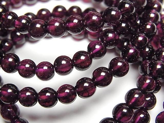 Rhodolit Garnet AAA Rund 5mm Armband