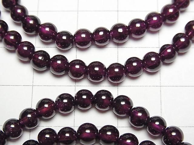 Rhodolit Garnet AAA Rund 5mm Armband