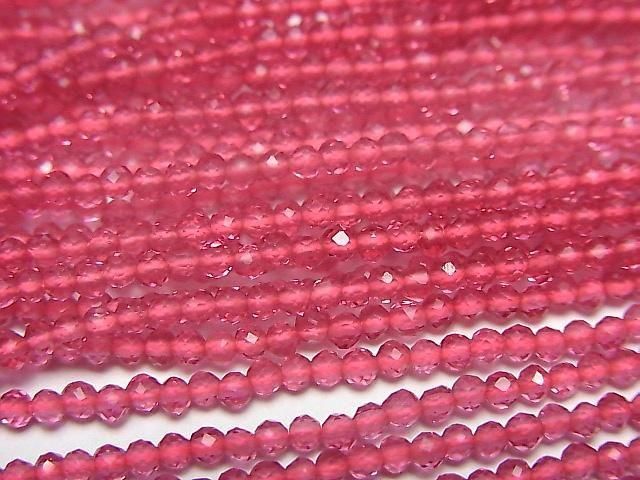 High Quality! Glass Beads Faceted Round 2mm Pink 1strand beads (aprx.13inch/32cm)