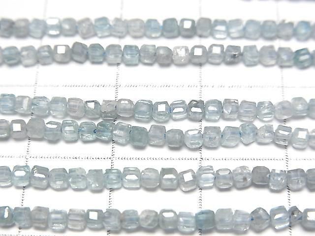 Hochwertig! Natürlicher Blauer Zirkon AA+ Würfelform 2x2x2mm halb oder 1strang Perlen (ca. 15 Zoll/36 cm)