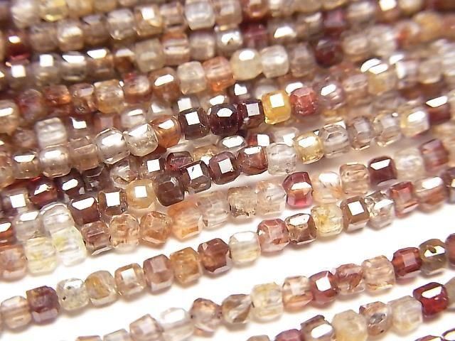 Hochwertig! Natürlicher Brauner Zirkon AA Würfelform 2x2x2mm 1strang Perlen (ca. 15 Zoll/36 cm)