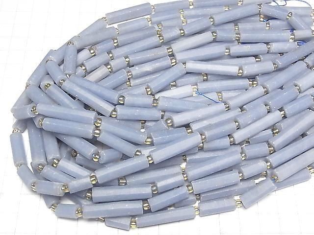 Angelit facettierte Röhre 1 Strang Perlen (ca. 15 Zoll/36cm)