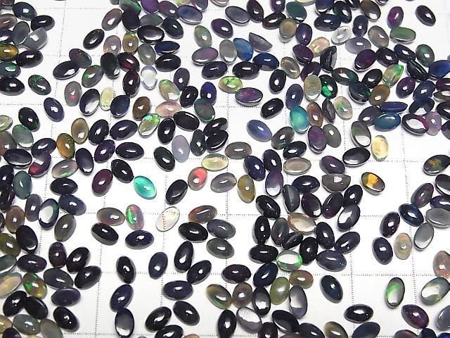 High Quality Black Opal AA++ Oval Cabochon 5x3mm 10pcs