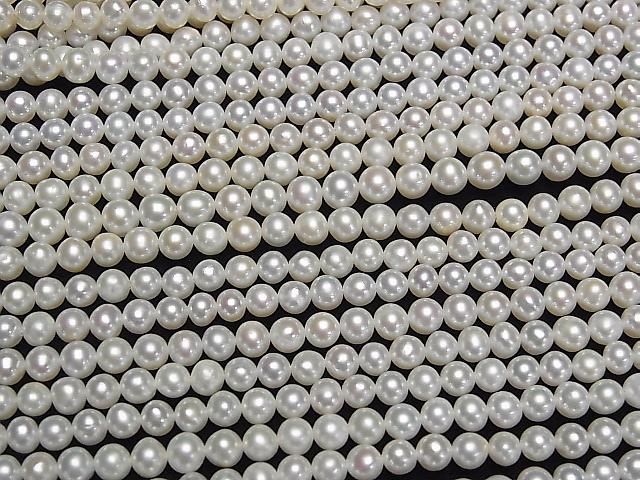 Frischwasserperle AA++ Kartoffel 5mm Weiß 1Strang Perlen (ca. 15 Zoll/37 cm)