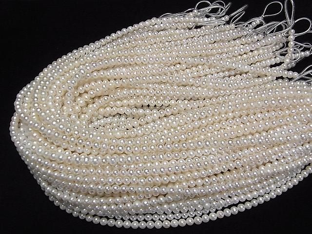 Frischwasserperle AA++ Kartoffel 5mm Weiß 1Strang Perlen (ca. 15 Zoll/37 cm)