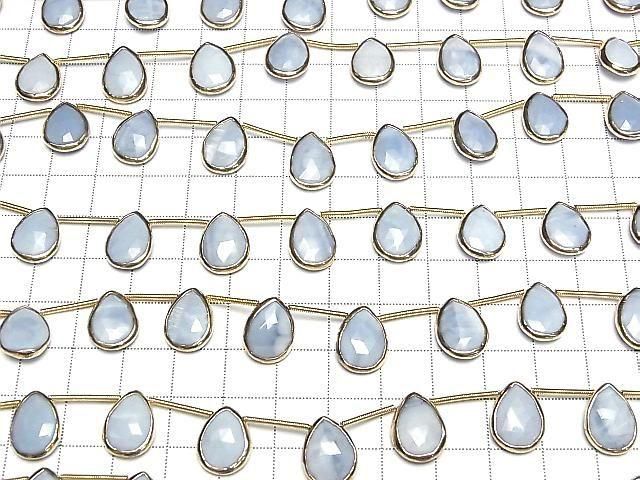 Blauer Opal Fassung Tropfenform Facettierte Briolette halb oder 1Strang Perlen (ca. 5 Zoll/13 cm)
