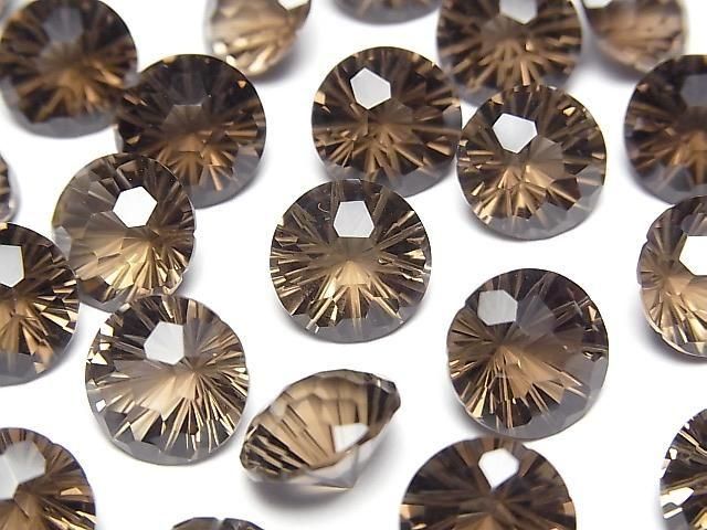 Hochwertiger Rauchquarz AAA Lose Stein Rund Facettiert Fancy 10x10mm 2 Stück