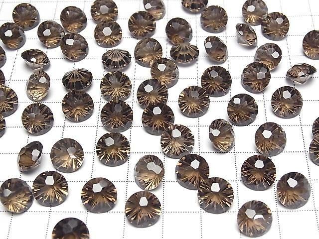 Hochwertiger Rauchquarz AAA Lose Stein Rund Facettiert Fancy 10x10mm 2 Stück