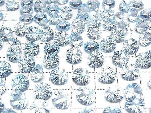 Hochwertiger Himmelblauer Topas AAA Lose Stein Rund Facettiert Fancy 8x8mm 1 Stück
