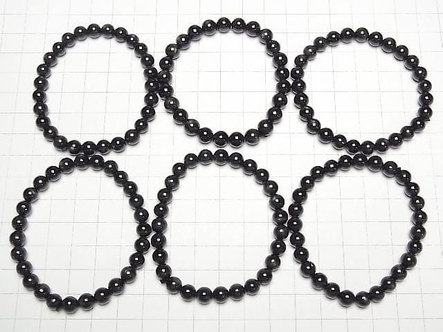 Schwarzer Stern-Diopsid Rund 6,5mm Armband
